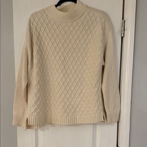 Talbots Ivory Textured Turtleneck Sweater